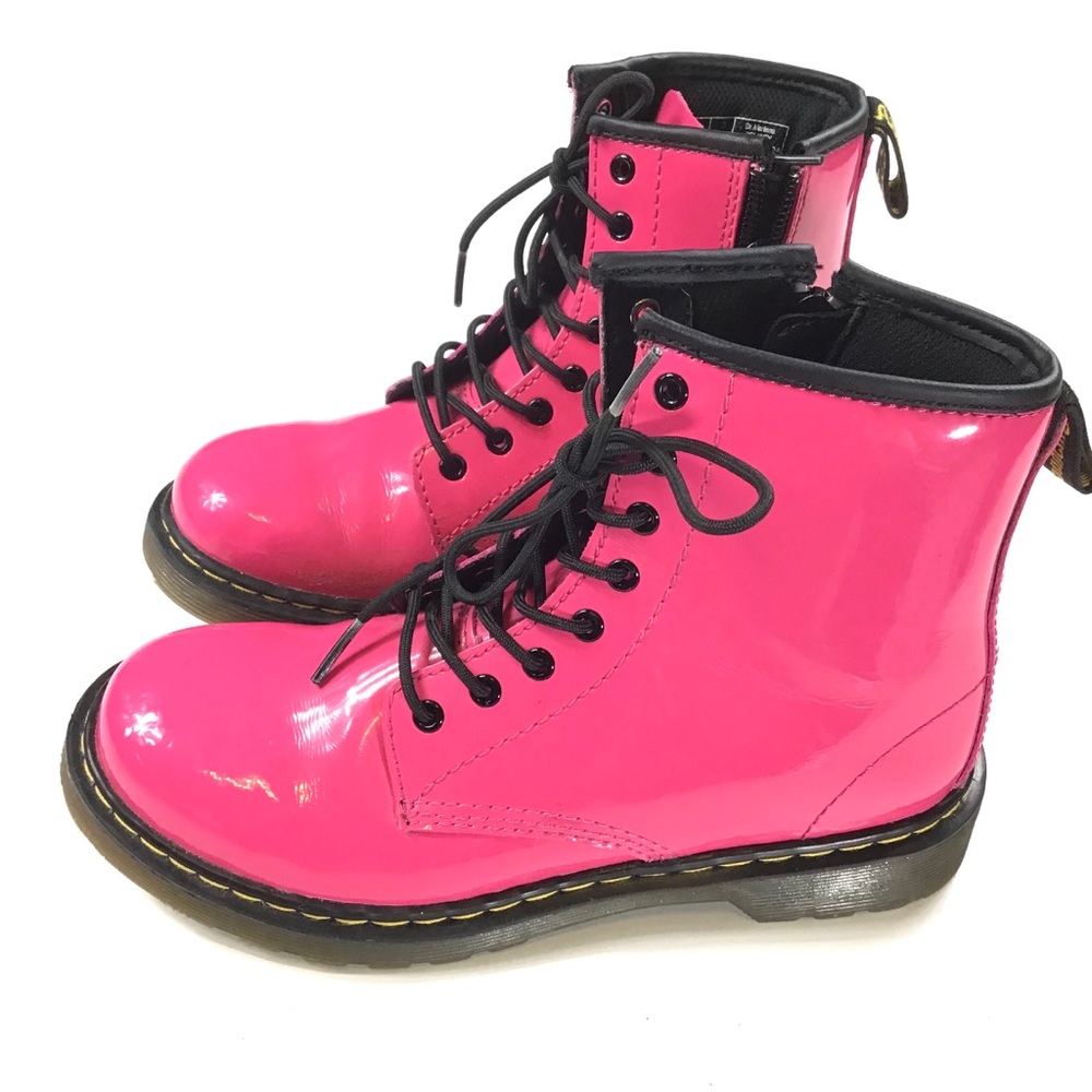 Girls Dr. Martens Pink Patent Leather Boots